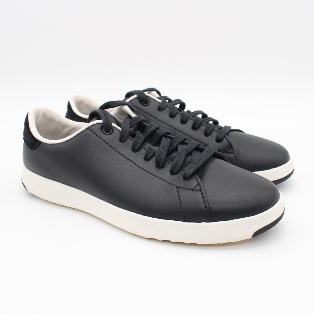 Cole Haan GrandPro Tennis Sneaker Womens Size 6.5B Black Leather Lace Up Shoes